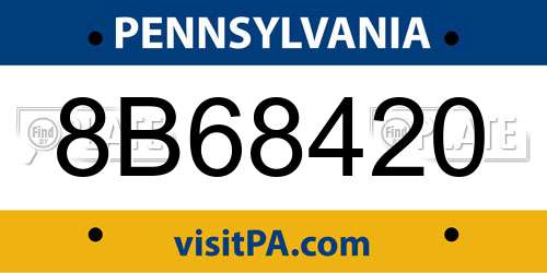 8B68420 Pennsylvania License Plate