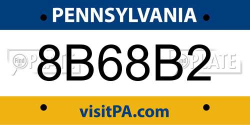 8B68B2 Pennsylvania License Plate