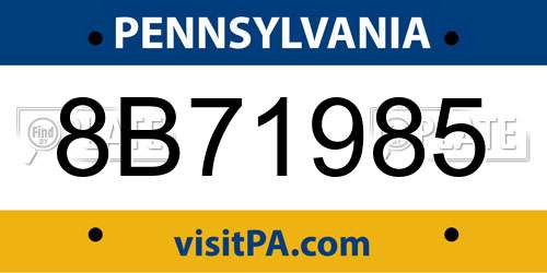 8B71985 Pennsylvania License Plate