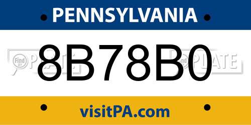 8B78B0 Pennsylvania License Plate