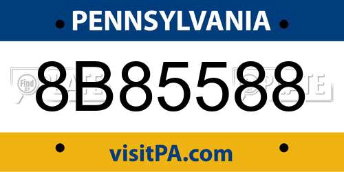 8B85588 Pennsylvania License Plate