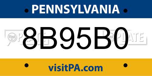 8B95B0 Pennsylvania License Plate