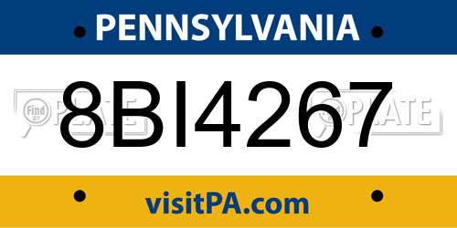 8BI4267 Pennsylvania License Plate