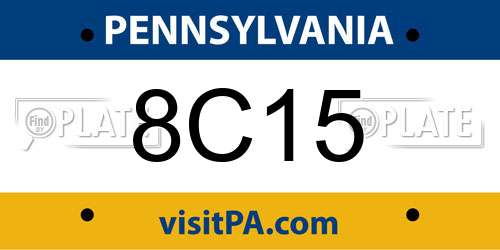 8C15 Pennsylvania License Plate