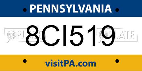 8CI519 Pennsylvania License Plate