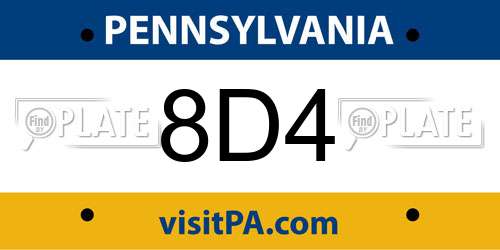 8D4 Pennsylvania License Plate