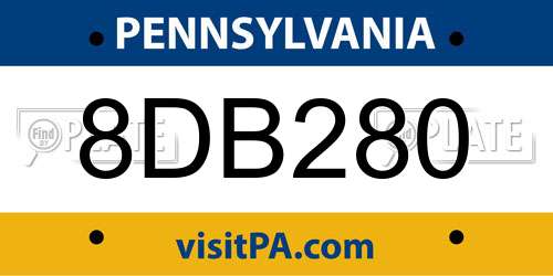 8DB280 Pennsylvania License Plate