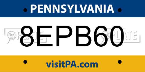 8EPB60 Pennsylvania License Plate