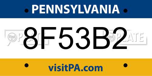 8F53B2 Pennsylvania License Plate