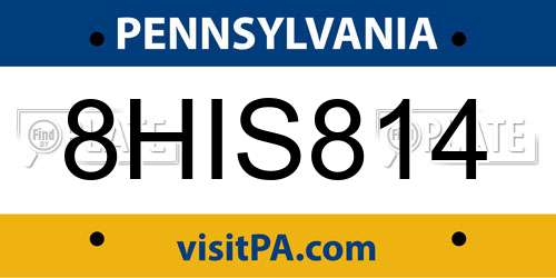 8HIS814 Pennsylvania License Plate