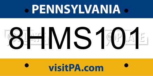8HMS101 Pennsylvania License Plate