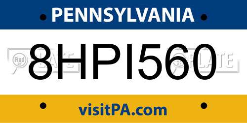 8HPI560 Pennsylvania License Plate
