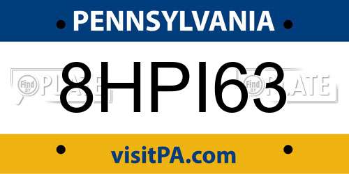 8HPI63 Pennsylvania License Plate