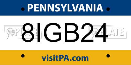 8IGB24 Pennsylvania License Plate