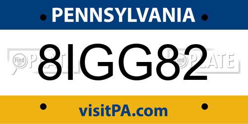 8IGG82 Pennsylvania License Plate