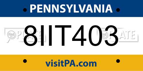 8IIT403 Pennsylvania License Plate