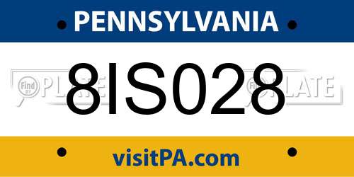 8IS028 Pennsylvania License Plate