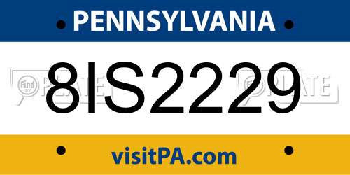 8IS2229 Pennsylvania License Plate