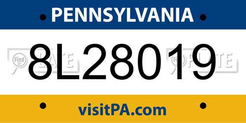 8L28019 Pennsylvania License Plate