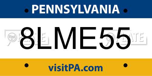 8LME55 Pennsylvania License Plate