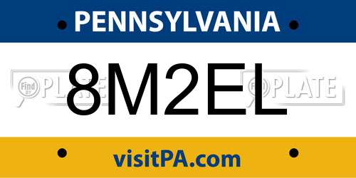 8M2EL Pennsylvania License Plate