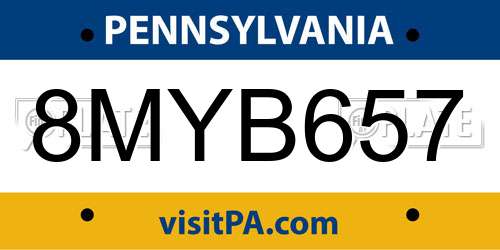 8MYB657 Pennsylvania License Plate