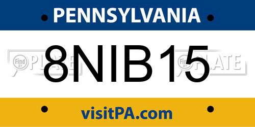 8NIB15 Pennsylvania License Plate