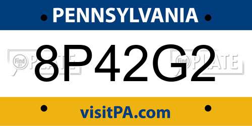 8P42G2 Pennsylvania License Plate