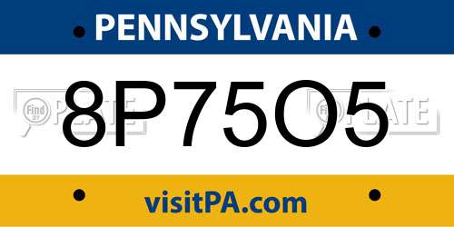 8P75O5 Pennsylvania License Plate