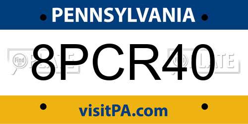 8PCR40 Pennsylvania License Plate