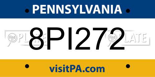 8PI272 Pennsylvania License Plate