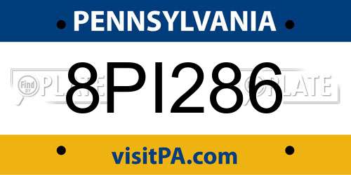 8PI286 Pennsylvania License Plate