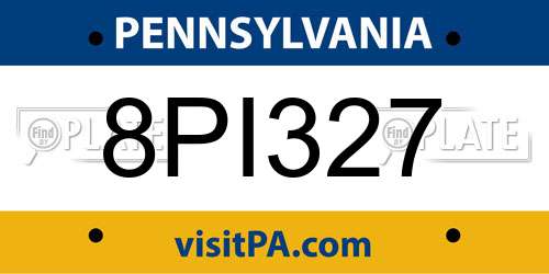 8PI327 Pennsylvania License Plate