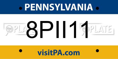 8PII11 Pennsylvania License Plate