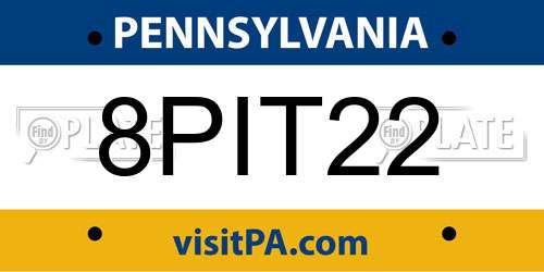 8PIT22 Pennsylvania License Plate