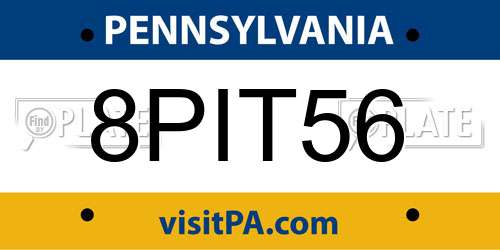 8PIT56 Pennsylvania License Plate
