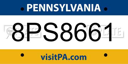 8PS8661 Pennsylvania License Plate