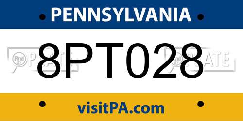 8PT028 Pennsylvania License Plate