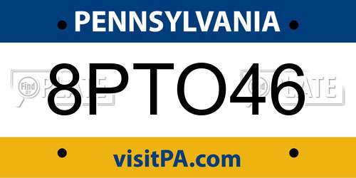 8PTO46 Pennsylvania License Plate