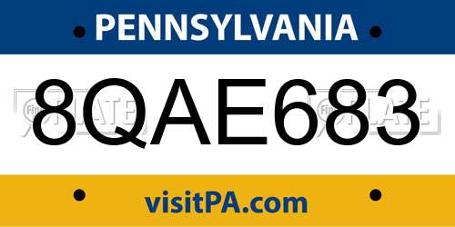 8QAE683 Pennsylvania License Plate