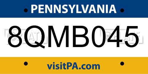 8QMB045 Pennsylvania License Plate