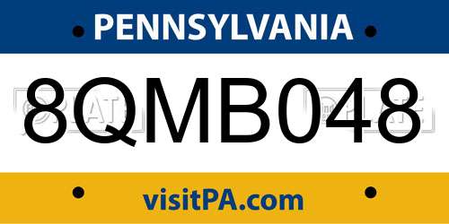 8QMB048 Pennsylvania License Plate