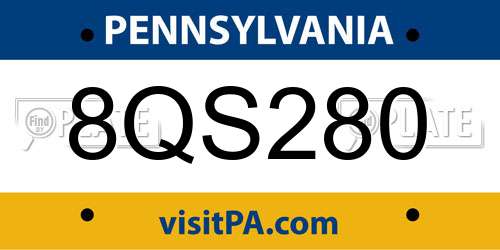 8QS280 Pennsylvania License Plate