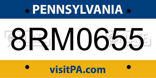 8RM0655 Pennsylvania License Plate