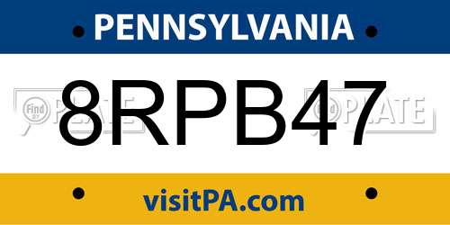 8RPB47 Pennsylvania License Plate