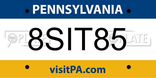 8SIT85 Pennsylvania License Plate