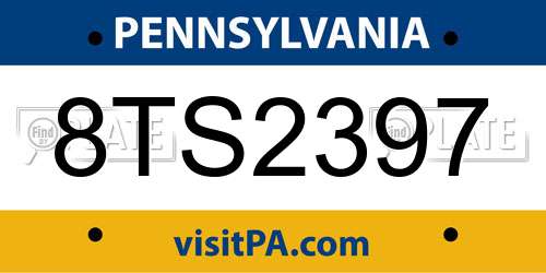 8TS2397 Pennsylvania License Plate