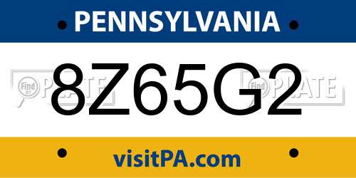 8Z65G2 Pennsylvania License Plate