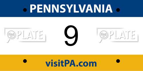9 Pennsylvania License Plate