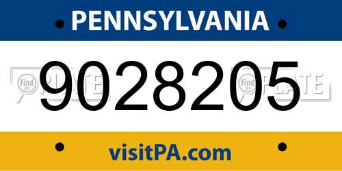 9028205 Pennsylvania License Plate